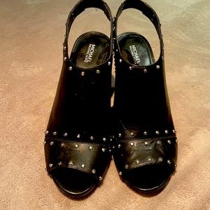 Michael Kors 3” Leather studded heels Size 10